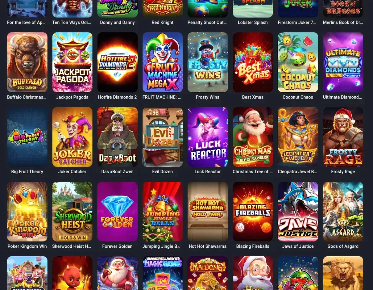 Игровой интерфейс казино Легзо